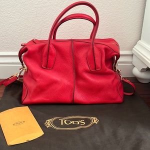 Tods Large D Styling Bauletto Top Handle Bag